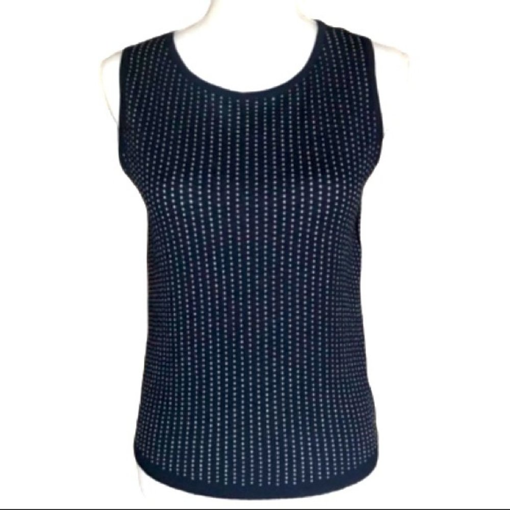 St. John Classic navy blue knit shell tank top